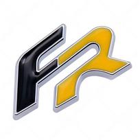 3D Metal FR Badge Sticker Steering Wheel Grill Hood Side Fender Front Grill Rear Trunk Emblem Decal 4 Steering wheel-2.4cm*1.4
