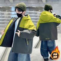 Boys Kids Thickened Padded Hooded Windproof Warm Outdoor Jacket 170cm yellow