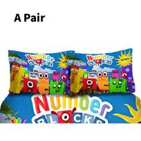 Numberblocks Animacinis Patalynės Komplektas Vaflinės Audinio Audimo Vaikų Kambariui 75x50cm blue
