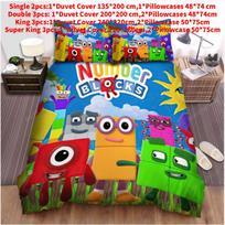 Numberblocks Animacinis Patalynės Komplektas Vaflinės Audinio Audimo Vaikų Kambariui Double(200x200cm)