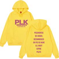 Rapper PLK Stade De France Tour 2026 Hoodies Men Women Hip Hop Pullover Long Sleeves Oversized Loose Fashion Sweatshirts Tops XXL geltona