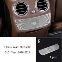Car styling Audio Speaker Dashboard Loudspeaker decoration Cover Sticker Protective Trim For Mercedes Benz W205 C Class GLC X253 Type E gray