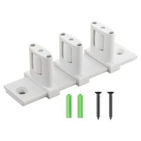 3 Roller Sliding Door Floor Guide with Adjustable Base, Bottom Door Guide Hardware for Wardrobe Closet Cabinet Door