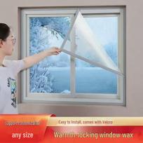 Winter Draft Shield Thick Transparent Insulation Film - Windproof No-Drill Window Seal Curtains 60x100 cm