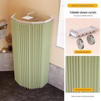 Atsparus vandeniui sulankstomas dušo užuolaidos strypas: Šlapio ir sauso skyrimas su vandens sulaikikliu 2-Fold for 0-70cm Wall (100x180cm)