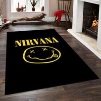 Nirvana Logo with Smiley Face Non-slip rug suitable for living room and bedroom sofas 40x60cm( 15x23in ) gray