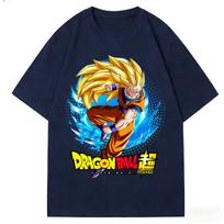 Dragon Ball Vintage Super Saiyan Goku Print Top Pure Cotton T-Shirt High Quality Casual Streetwear 2026 Summer Tee Unisex XXXXL