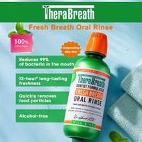TheraBreath Fresh Breath Oral Rinse 473ml, Helps Freshen Breath & Targets Odor, Alcohol-Free Non-Burning, Refreshing Mint Flavor, For Daily Oral Care Mild Mint orange