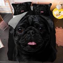 Bulldog Sad and Tired Bulldog Laying Down Pure Breed Comfortable Duvet Quilt Cover Pillowcase Bedding Set Children Home Textile 70x133cm black