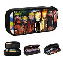 N-Naruto Japane Anime  Cute Pencil Cases Girl Boy Big Capacity TV Manga Series  Pencil Pouch Students Stationery 21x10.5x5cm brown