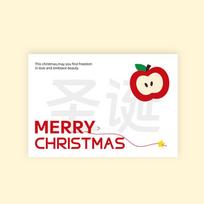 Christmas Card Creative Christmas Cartoon Small Tag Christmas Thank You Card Small Card Halloween Thank You Card christmas apple*100pcs