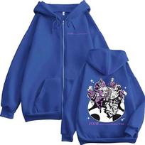 Anime JoJo Bizarre Adventure Golden Wind Graphic Manga Zipper Hoodies Men Women Clothing Fashion Hip Hop Zip Up Sweatshirts Coat M mėlyna