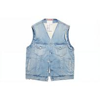Acne Studios Vests Unisex Light Blue V-neck Moderate Other C90152-228 S/M gray