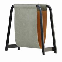 A-Shape Magazine Rack with Leather Sling Modern for Office, Entryway