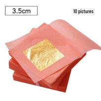 Aukso 24k lapeliai dekoravimui 99 grynumo Idealiai tinka Budos statulos paauksavimui Meno projektams Rankdarbiams 10 lapelių 3.5cm [10 sheets] beige