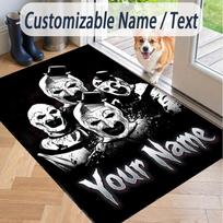 Custom Text Terrifier Art the Clown Pattern Floor Rug Soft Indoor Carpet Mat Living Room Bedroom 40cmx60cm