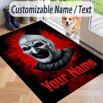 Custom Text Terrifier Art the Clown Pattern Floor Rug Soft Indoor Carpet Mat Living Room Bedroom 40cmx60cm