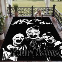 Custom Text Terrifier Art the Clown Pattern Floor Rug Soft Indoor Carpet Mat Living Room Bedroom 80cmx120cm