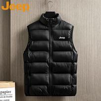 JEEP Men's Stand-Collar Lightweight Casual Vest 4XL juoda
