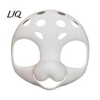 Therian Mask Fursuit Head Base Mask, DIY 3D Furry Animal White Blank Unpainted for Halloween Cosplay Costume, Accessory PLA A white