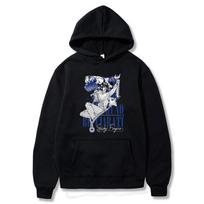 Anime JoJo Bizarre Adventure Hoodies Bruno Buccellati Manga HoodiesMen's Women Clothing Couple Casual Oversized Style Streetwear XS juoda