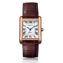 Rebirth Women Quartz Watch Square Alloy Case Crocodile Texture Roman Numeral Dial Minimalist Vintage Business Dress Wristwatch white