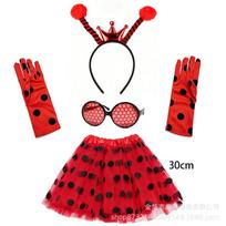 Halloween costumes ladybug cosplay adult children June 1 stage costumes Europe and America One size fits all red