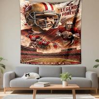 49ers Legends Forever Football Artwork Patterned - Patterned tapestry for bedroom and living room home decor sofas 130x150cm(51x59in) black
