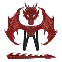 Role Playing Dragon Wing Tail Mask Set Dress Up Halloween Costumes  Prom Performance brown