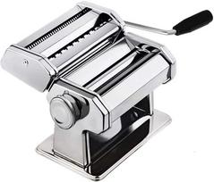 Manual Pasta Maker Machine with 6 Adjustable Thickness Settings 2-In-1 Noodles Maker for Spaghetti, Fettuccini, Lasagna white