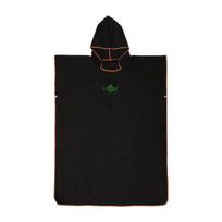 110x90cm Surfing Changing Robe, Hooded Towel Poncho, Microfiber Wetsuit Beach Quick- Poncho Swimming juoda