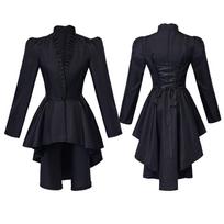 New Women's Renaissance Clothing Steampunk Medieval Tailcoat Jacket Gothic Victorian Retro Women's Frock Outfit Jacket Coat XL juoda