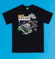 Eastenders Inspired Albert Square Map Black T-Shirt 130 gray