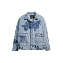 Levis patchwork-design denim jacket A7150-0001 M gray