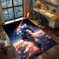 Gundam Anime Mecha Robotas Kilimas Didelis Kilimas Neslystantis Plaunamas Grindų Kilimėlis Žaidėjo Kambarys Miegamasis Namų Dekoras 60cmx90cm brown