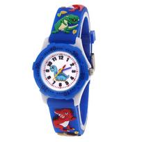 Cartoon Watches Children Boys Girls Watch Kids Watches Boys Digital Watch Quartz Wristwatch Dinosaur Silicone Strap Baby Watch blue