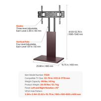 SucceBuy Rolling TV Stand, Mobile TV Cart for 32-70 Inch Screens Height Adjustable TV Mount with Tray for Corner Bedroom Outdoor