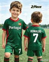 26 berniukai Ronaldo Nr.7 Futbolo marškinėliai Šortai Rinkinys Moterys Vyrai Harajuku PORTUGALIJA Gerbėjai Marškinėliai Šortai Rinkinys Vaikai Sportinis kostiumas 2 dalių rinkinys 110