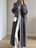 One Size Women Oversized Fuzzy Long Cardigan Open Front Soft Knit Coat For Fall Winter One Size gray