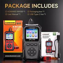 KONNWEI KW330 Automobile OBD2 Diagnostic Tool Engine Battery Check Fault Code Erase Read DTC Lookup Scanner Car OBD Function DIY