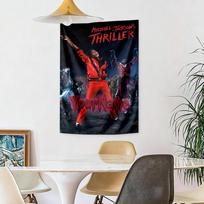 Michael Jackson Custom Your Name Wall Decor Tapestry Art For Pet Memorial Birthdaywedding Party Backdrop Family Gift 100cmx150cm black