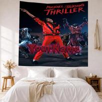 Michael Jackson Custom Your Name Wall Decor Tapestry Art For Pet Memorial Birthdaywedding Party Backdrop Family Gift 150cmx200cm