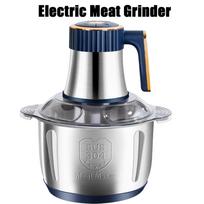 Stainless Steel Electric Meat Grinder Kitchen Food Chopper for Home Use with Transparent Lid Easy to Clean Multi Speed 1pc gray