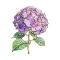 Floral Badges Dragon Peacock UV Printing Pin Hydrangea Peony Rose Daisy Lily of the Valley Iris Brooch Nature Accessories pink