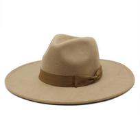 Vilnos Veltinio Skrybėlė Su Plačiu Kraštu Ir Kaspinėliu Retro Festivalio Aprangai Color L brown