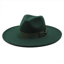 Vilnos Veltinio Skrybėlė Su Plačiu Kraštu Ir Kaspinėliu Retro Festivalio Aprangai Color S black
