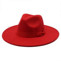 Vilnos Veltinio Skrybėlė Su Plačiu Kraštu Ir Kaspinėliu Retro Festivalio Aprangai Color T red