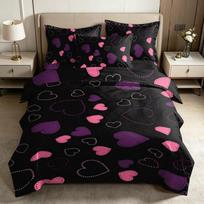 Fashion Reversible Watercolor Bedding Set Beautiful flowers Printed Duvet Cover Set,Soft And Breathable, All-Season Universal 100x135cm-2pcs black