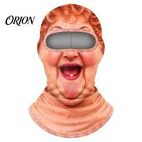 Realistic Face Balaclava Funny Print Mask for Fall Winter, Old Man Woman Cosplay Humorous Winter Full Cover, Windproof Cycling Outdoor Skiing One Size B beige