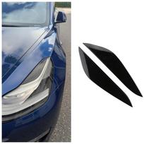 Car Front Headlight Eyebrow Eyelid Lid Trim Lamp Cover Sticker for Tesla Model 3 Model Y 2017-2023 ABS Car Styling Accessories gray